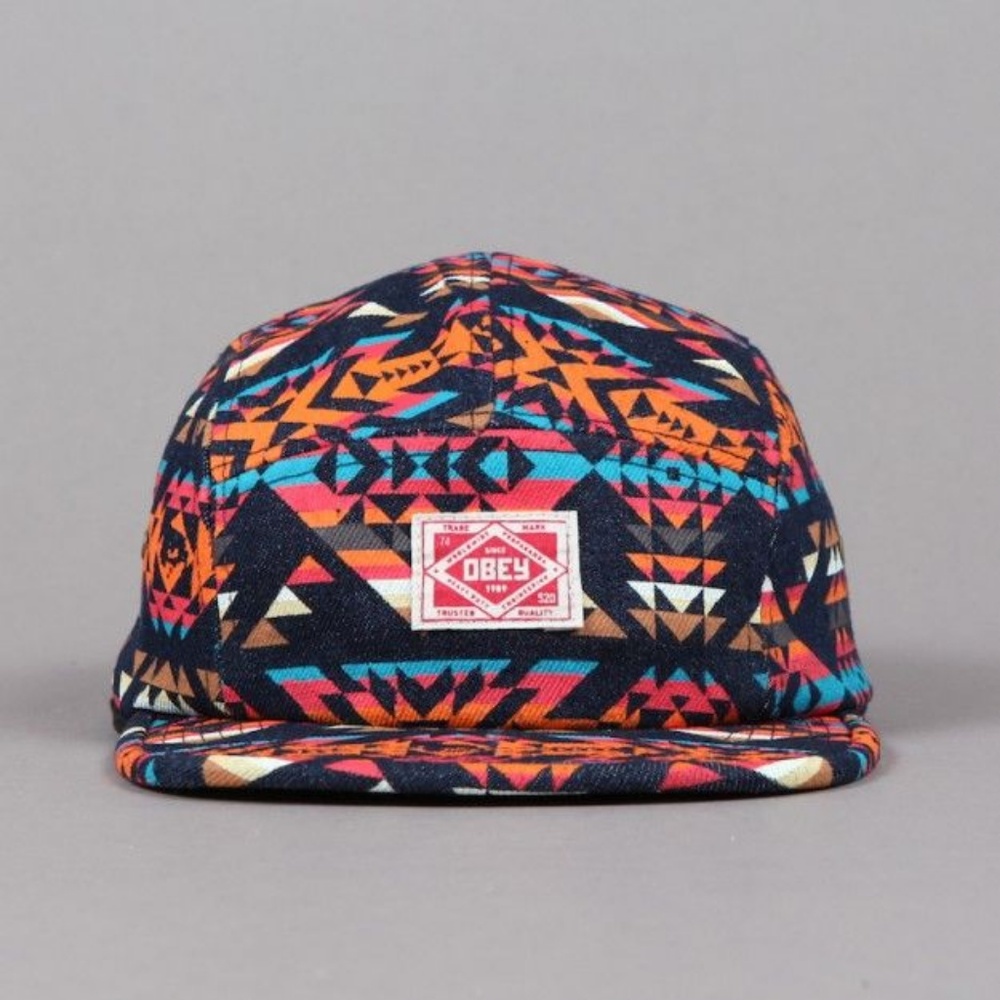 Obey Navajo Propaganda Tribal Print 5 Panel Hat